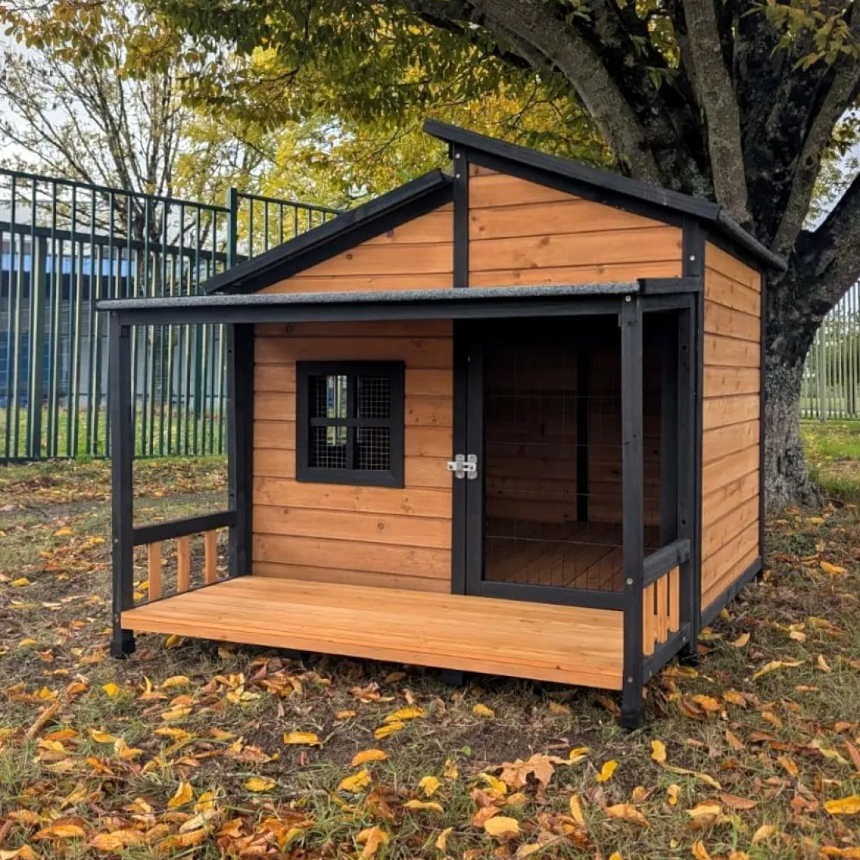 Terrasse et auvent pour niche Malinois taille XL