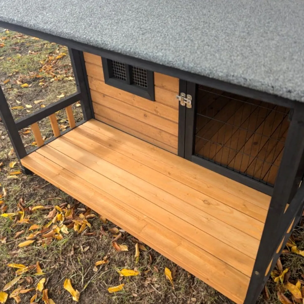 Terrasse et auvent pour niche Malinois taille XL