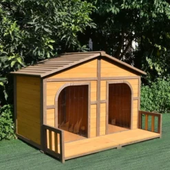 Terrasse pour niche chien bois universelle XL