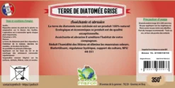 Terre de diatomee grise non-calcinée non-alimentaire seau 350g