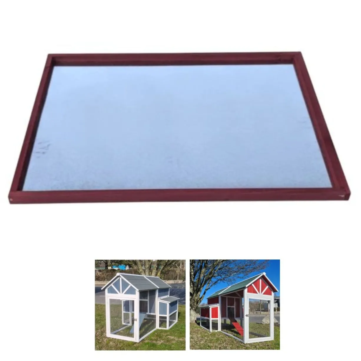 Tiroir à déjections poulailler Deluxe jusqu’à 12 poules rouge