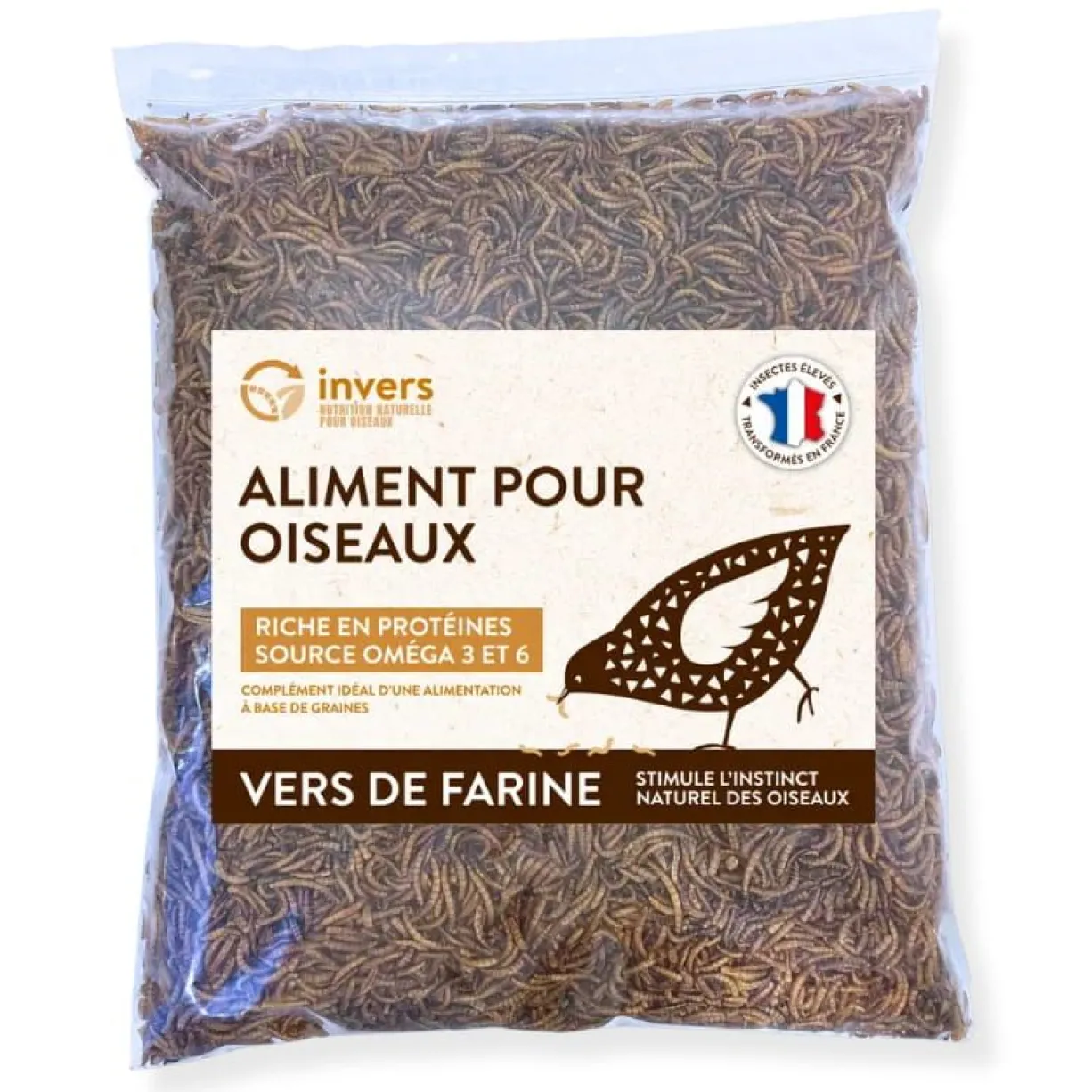 Vers de farine déshydratés 500g - Invers